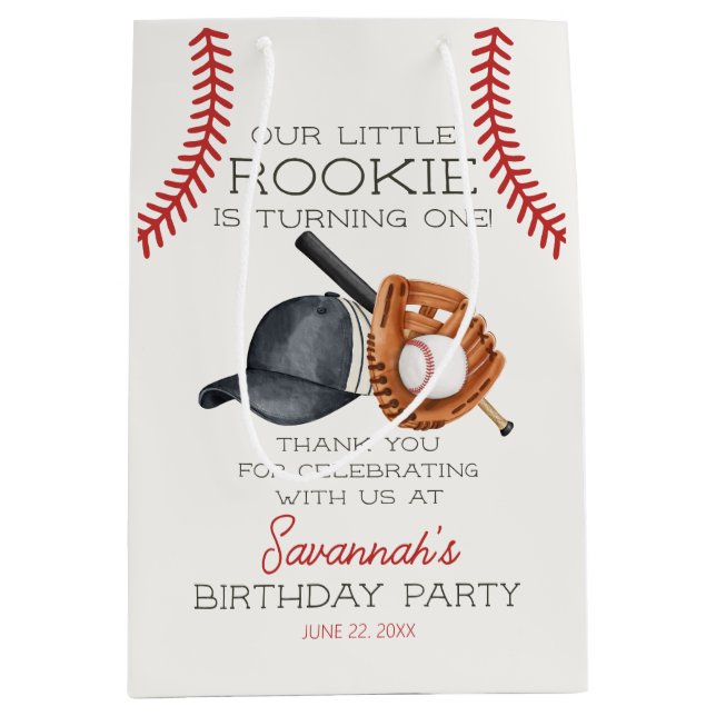Baseball Little Rookie Home Springa Birthday Favor (Framsidan)