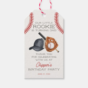 Baseball Little Rookie Home Springa Birthday Favor Presentetikett