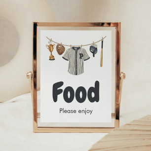 Baseball Little Slugger Baby Shower Food Food Poster