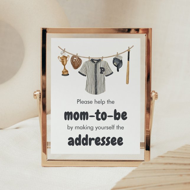 Baseball Little Slugger Kuvert Station Poster (Baseball Little Slugger Clothesline Baby Shower Envelope Station Sign)