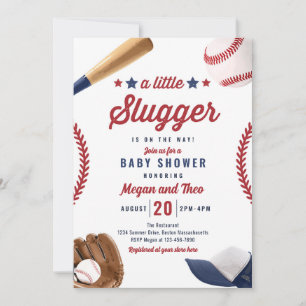 Baseball Little Slugger på babyskor Inbjudningar
