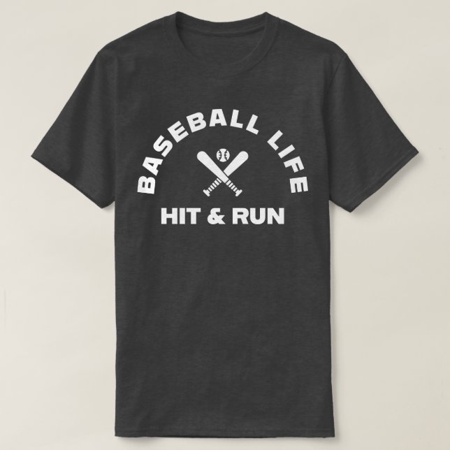 BASEBALL LIVET SLÅTT OCH SPRINGA T SHIRT (Design framsida)
