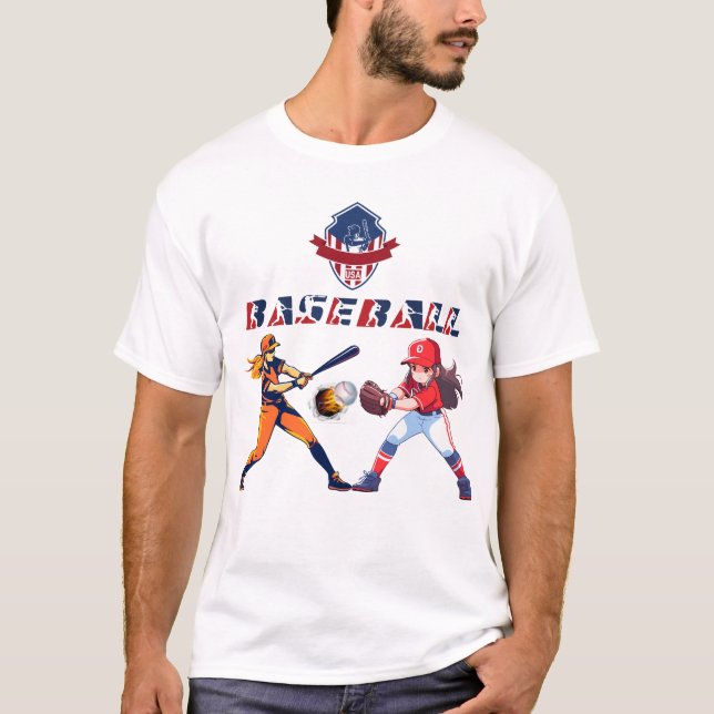 Baseball Logotyp, Anpassningsbar Sports Design, Vi T Shirt (Framsida)
