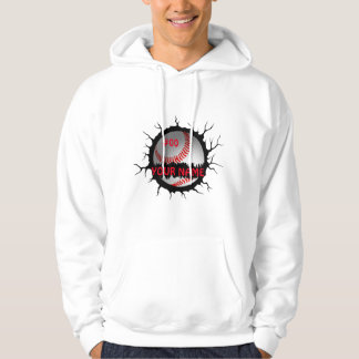 Baseball-Logotyp, eget baskiska namn, Baseball-gåv Hoodie