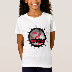 Baseball-Logotyp, eget baskiska namn, Baseball-gåv T Shirt