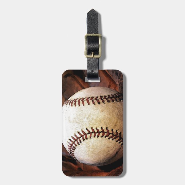 Baseball Luggage Tag Bagagebricka (Vertikal Framsida)