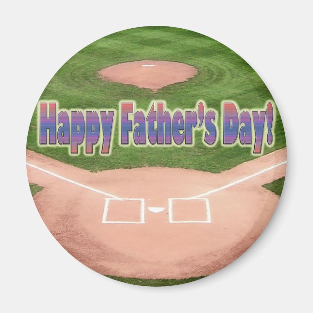 Baseball lycklig Fars dag Magnet (Framsidan)