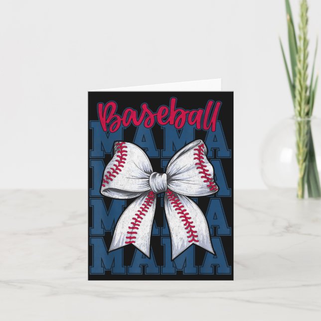 Baseball Mama Coquette Bow Game Day Baseball Mom M Kort (Framsida)