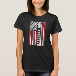 Baseball Mamma American Flagga 4 juli Patriotic F T Shirt