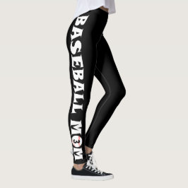 Baseball Mamma Anpassningsbar Jersey Number Leggin Leggings