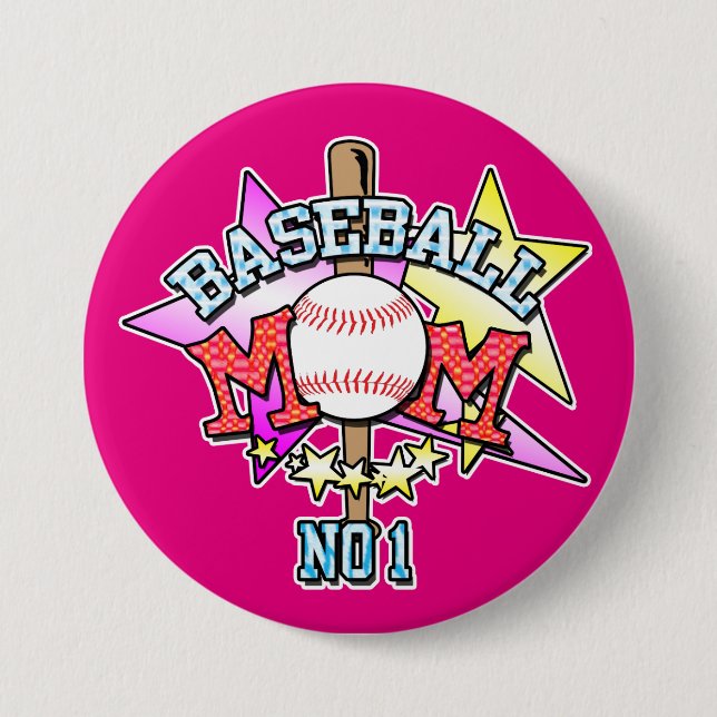 Baseball Mamma Badge Knapp (Framsida)