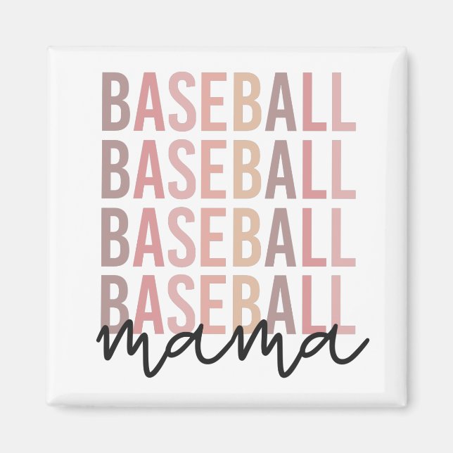Baseball Mamma | Baseball Mamma-gåvor Magnet (Framsidan)