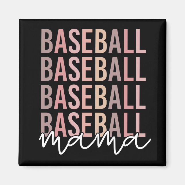 Baseball Mamma | Baseball Mamma-gåvor Magnet (Framsidan)
