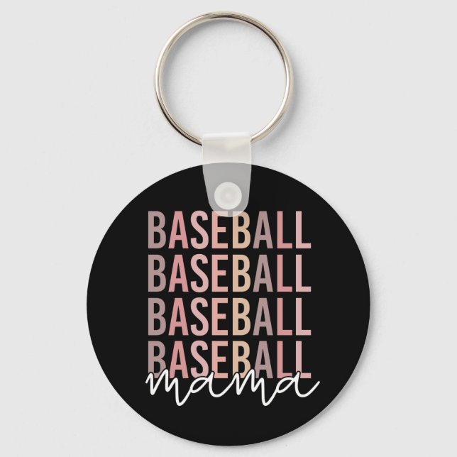 Baseball Mamma | Baseball Mamma-gåvor Nyckelring (Framsida)