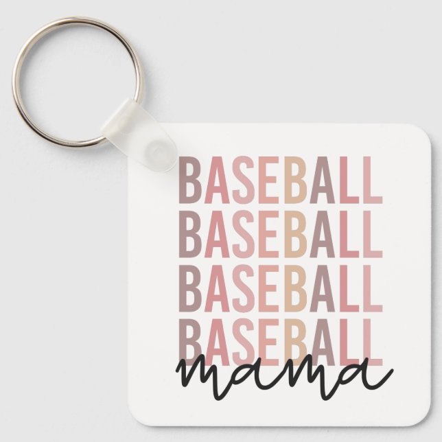 Baseball Mamma | Baseball Mamma-gåvor Nyckelring (Framsida)