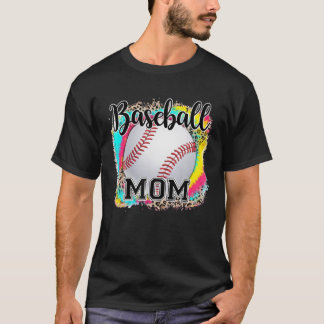 Baseball Mamma Baseball Mamma Leopard Tie Dye Mor" T Shirt