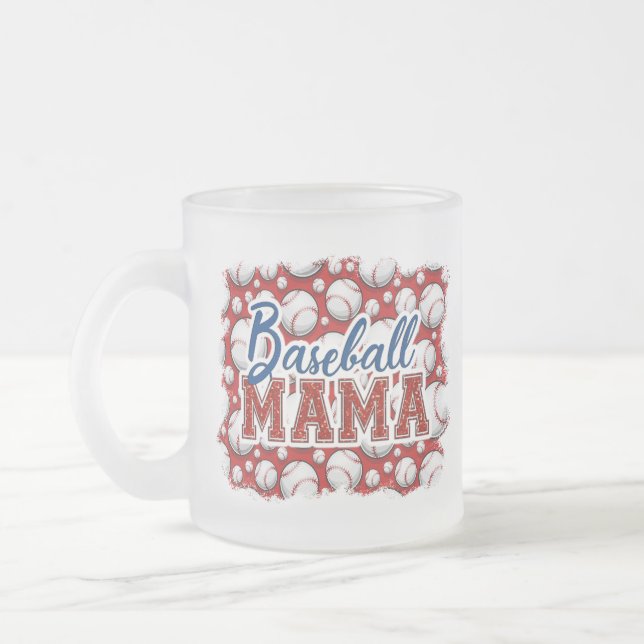 Baseball Mamma Baseball Themed Frosted Mugg (Vänster)