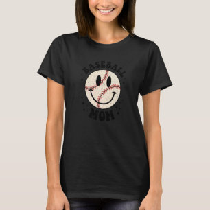 Baseball Mamma Baseball Vibes Retro Baseball Smile T Shirt