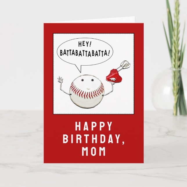Baseball Mamma Birthday Kort (Framsida)