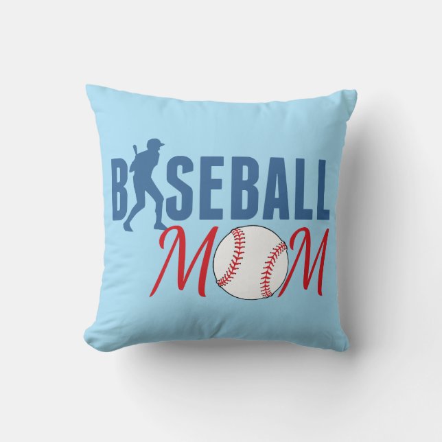 Baseball Mamma Blue Kudde (Framsida)