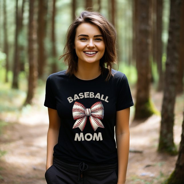 Baseball Mamma Bow T Shirt (Skapare uppladdad)
