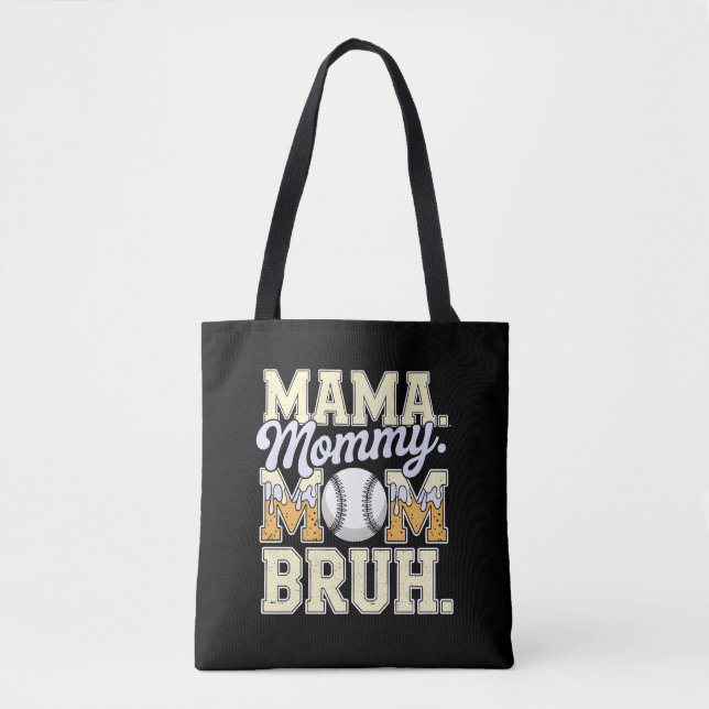 Baseball Mamma Bruh Funny Ice Cream Drivdesign Tygkasse (Framsida)