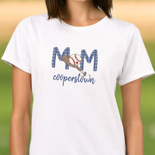 Baseball Mamma Cooperstown Navy Geometric Team Mam T Shirt