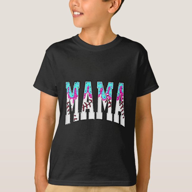 Baseball Mamma Coquette Bow Game Day Baseball Mamm T Shirt (Framsida)