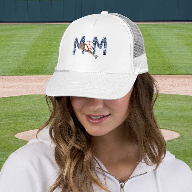 Baseball Mamma Cute Navy Preppy Sports Mamma Keps (Skapare uppladdad)