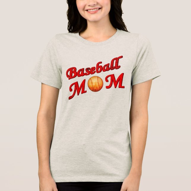Baseball Mamma Cute T Shirt (Framsida)