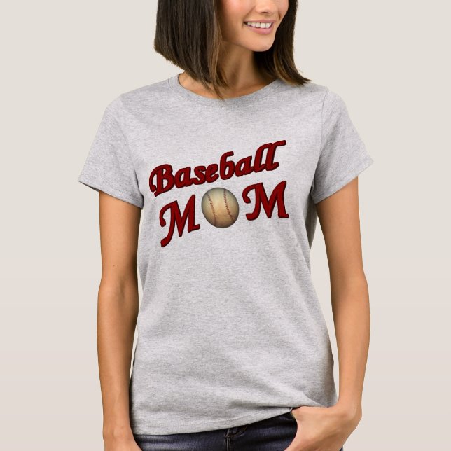Baseball Mamma Cute Tee Shirt (Framsida)