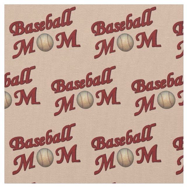 Baseball Mamma Design Mönster Tyg (Närbild)
