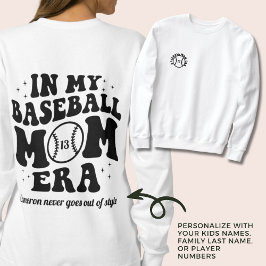 Baseball Mamma Era Sweatshirt - Anpassad namngivni T Shirt