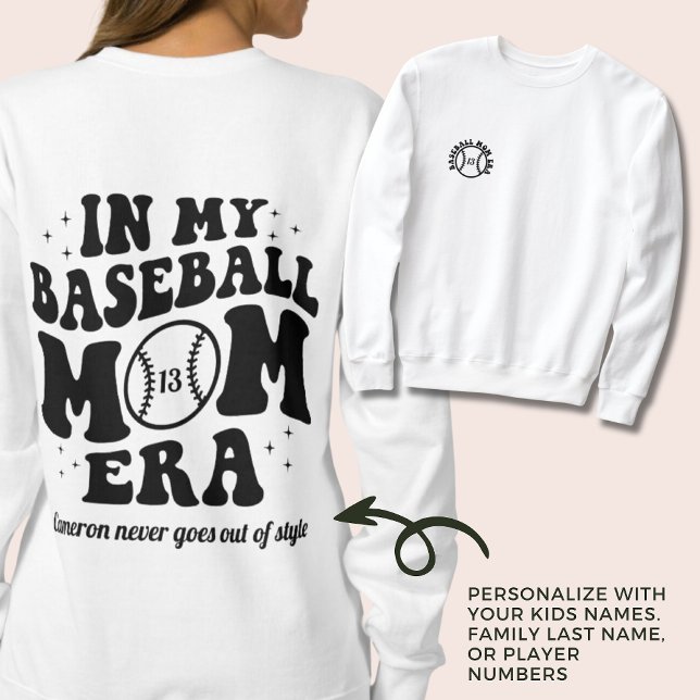 Baseball Mamma Era Sweatshirt - Anpassad namngivni T Shirt (Baseball Mom Era Sweatshirt Custom Name Game Day Sweater for Mom. Team Mom Gift)