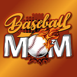 Baseball Mamma Flaming Boll T Shirt