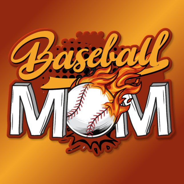 Baseball Mamma Flaming Boll T Shirt (Skapare uppladdad)