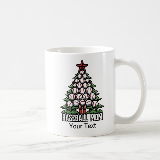 Baseball Mamma för jul Kaffemugg (Höger)