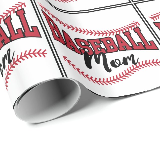 Baseball Mamma Gift Presentpapper (Rullad Hörn)