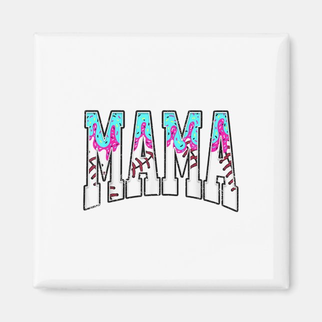 Baseball Mamma Glass Strössel Ice Cream Drip Baseb Magnet (Framsidan)