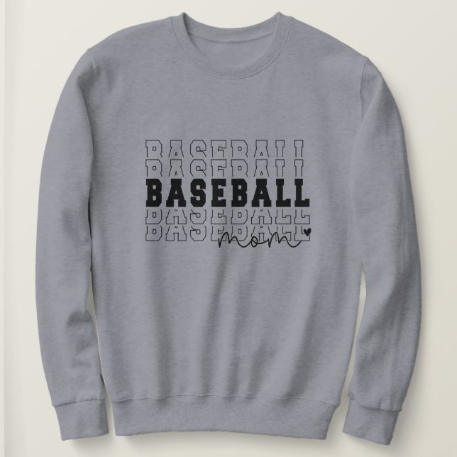 Baseball Mamma Grått-Personlig T Shirt (Design framsida)