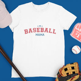 Baseball-Mamma i rött och blått T Shirt
