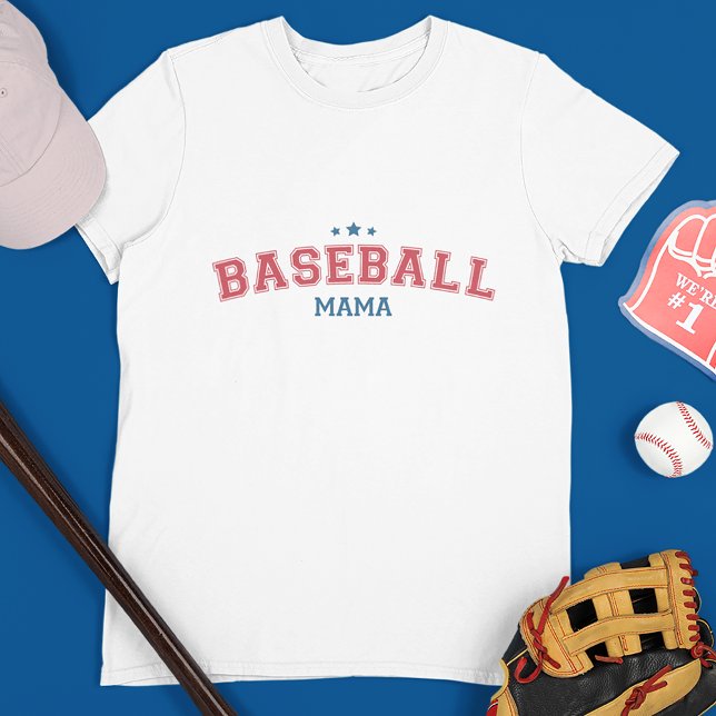 Baseball-Mamma i rött och blått T Shirt (Skapare uppladdad)