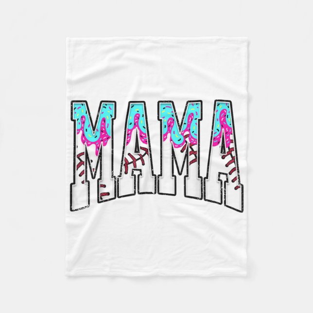 Baseball Mamma Ice Cream Drick med Sprinkles Baseb Fleecefilt (Framsidan)
