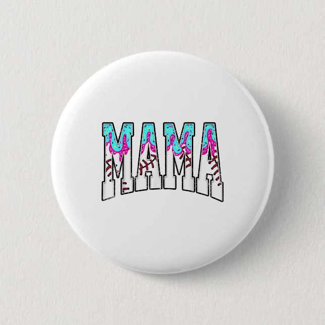 Baseball Mamma Ice Cream Drick med Sprinkles Baseb Knapp (Framsida)