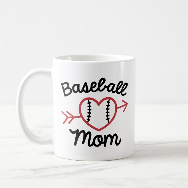 Baseball Mamma Kaffemugg (Vänster)