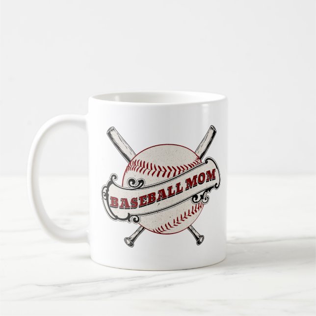 Baseball Mamma Kaffemugg (Vänster)