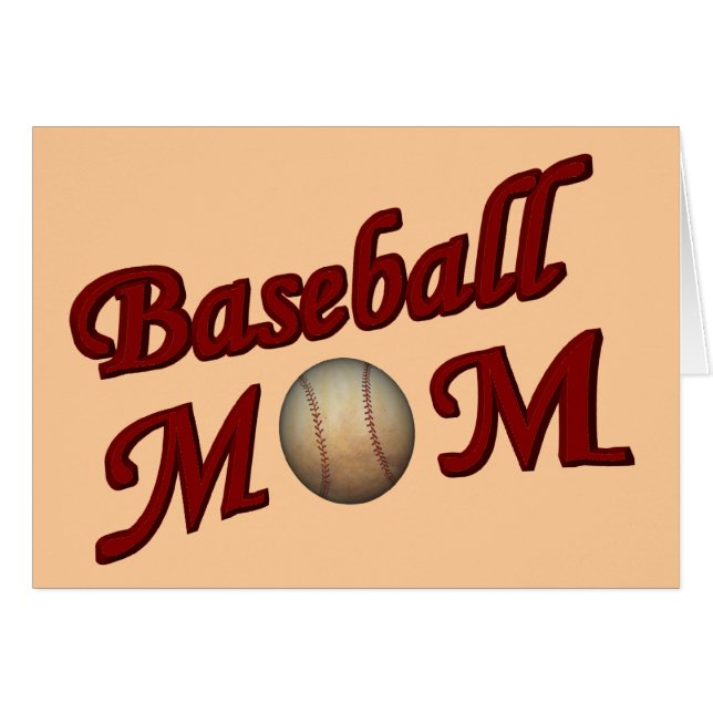 Baseball Mamma kort (Framsidan Horizontal)