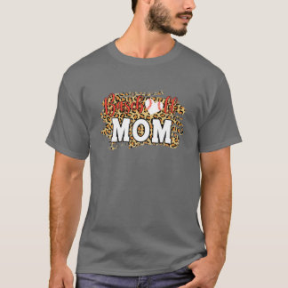 Baseball Mamma Leopard Baseball Älskare Familjen M T Shirt