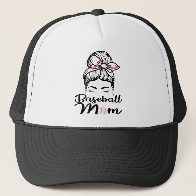 Baseball Mamma Leopard Funny Softball Mamma Keps (Framsida)