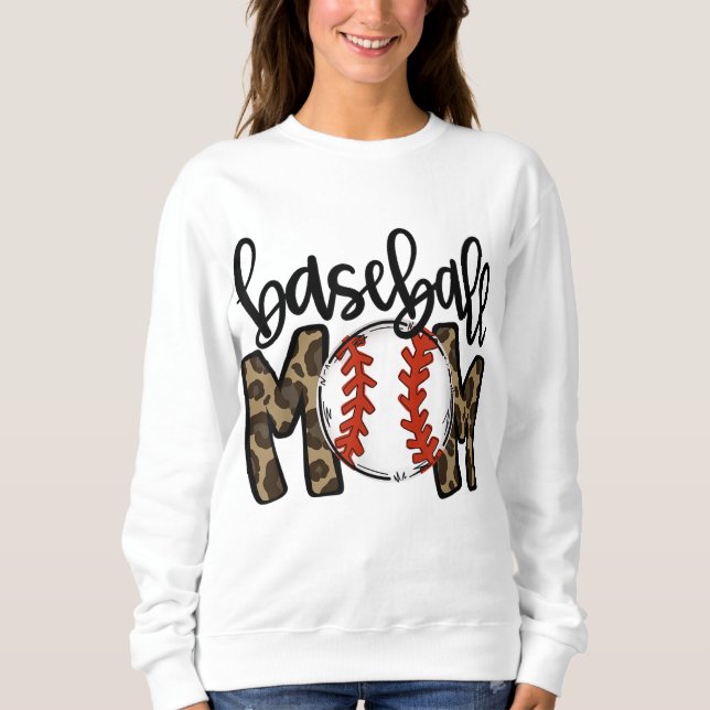 Baseball Mamma Leopard Game Day Vibes T - boll Mam Shirt (Framsida)